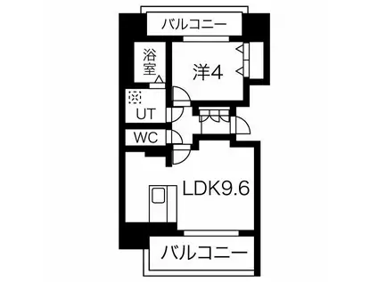 メイクス今池PRIME(1LDK/3階)の間取り写真
