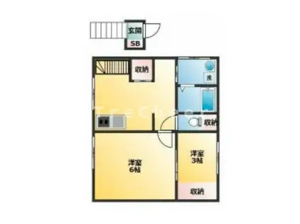 サンシティー レジェンドII(2DK/2階)の間取り写真