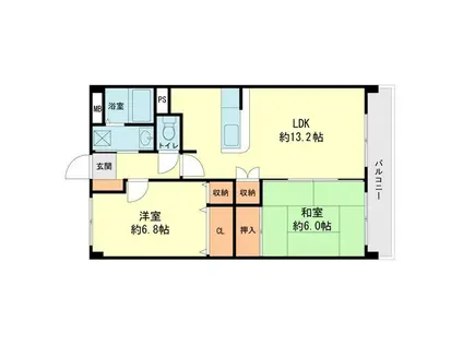 アルペンローゼマンション(2LDK/7階)の間取り写真