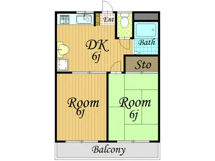 エスポワールコスモ(2DK/3階)の間取り写真