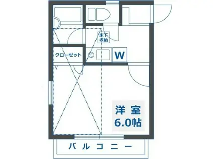 スターツ新井薬師(1K/2階)の間取り写真