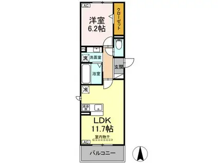 AVAN(1LDK/2階)の間取り写真