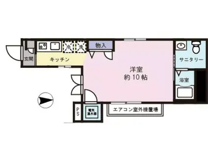 CABIN002(1K/4階)の間取り写真