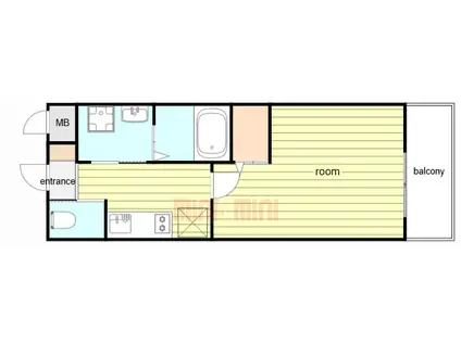 OCTA青木(1K/2階)の間取り写真