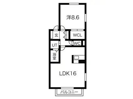 REJION滝ノ水(1LDK/2階)の間取り写真