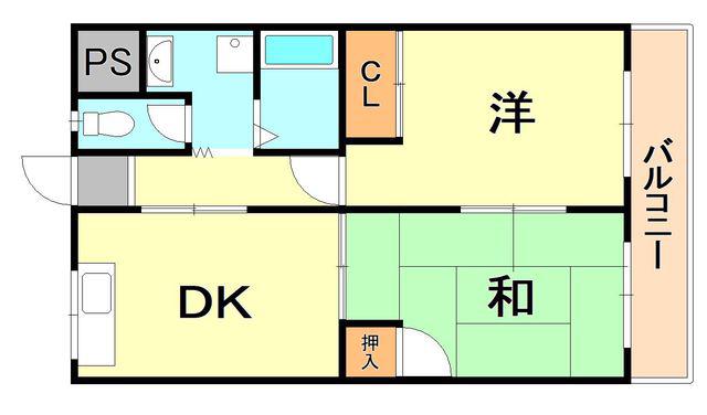 マンションサエイ(2DK/3階)の間取り写真