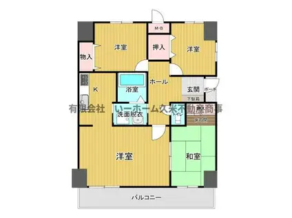 サーパス諫早(3LDK/4階)の間取り写真