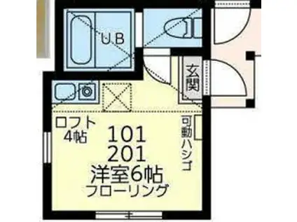 ユナイトフォーシーズンアクオリーナ(ワンルーム/2階)の間取り写真