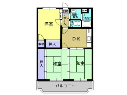 サンハイツ東A棟(3DK/3階)の間取り写真