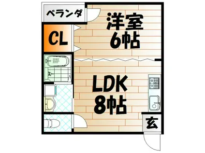 三萩野ビル(1LDK/3階)の間取り写真