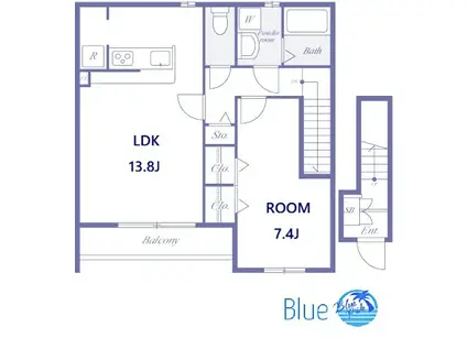 カサ・ミラ(1LDK/2階)の間取り写真
