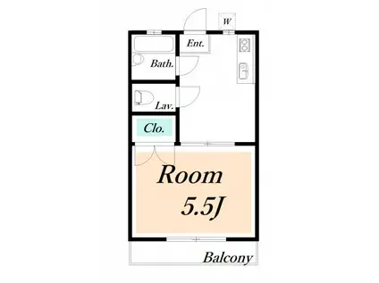 ドエル山崎1(1DK/1階)の間取り写真