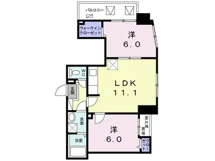 プルメリア(2LDK/5階)の間取り写真