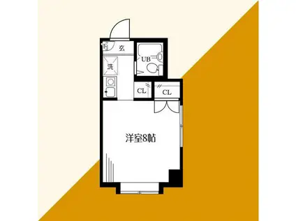 ラカセッタ(ワンルーム/1階)の間取り写真