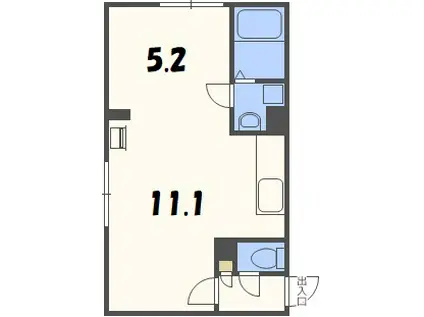 カーサフェリーチェ医大前(1LDK/4階)の間取り写真