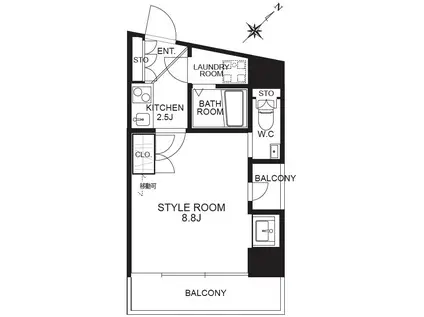 TIEDEUR AZABUDAI(1K/7階)の間取り写真