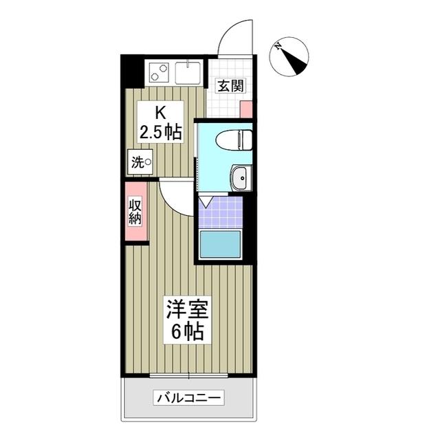 ラフィネ(1K/3階)の間取り写真