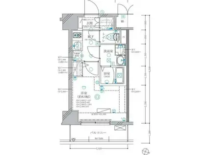 ディアレイシャス東別院IV(1K/7階)の間取り写真