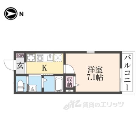 HKK728(1K/2階)の間取り写真