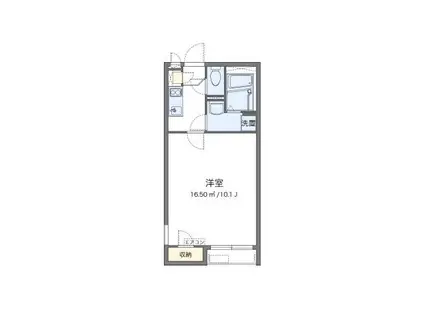 クレイノボヌール ラ メゾン(1K/2階)の間取り写真