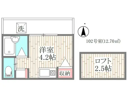 ソレイユ武蔵小金井(ワンルーム/1階)の間取り写真