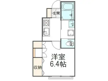 ザ・コート新宿(1K/1階)の間取り写真