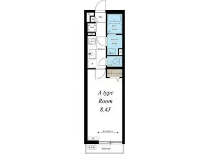 リブリ・子安(1K/1階)の間取り写真