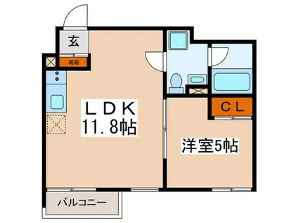 サウザン荻窪(1LDK/3階)の間取り写真