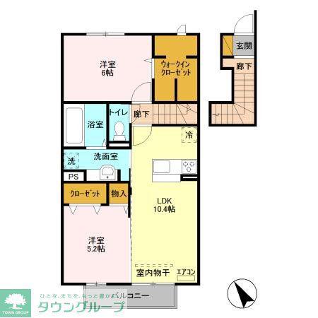 MAISONREVE(2LDK/2階)の間取り写真