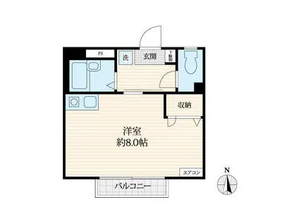 エクレール(ワンルーム/1階)の間取り写真