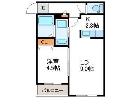 SAQRAS サクラス(1LDK/1階)の間取り写真