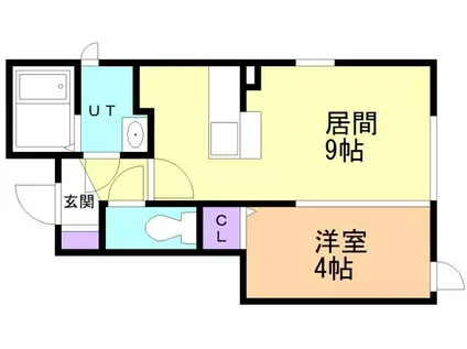 ラポール(1LDK/1階)の間取り写真