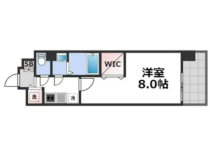 LUXE難波南(1K/10階)の間取り写真