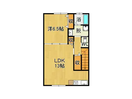 CIEL(1LDK/2階)の間取り写真