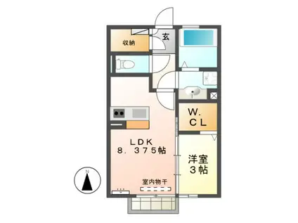 シェノアII(1LDK/1階)の間取り写真