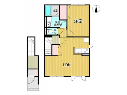 メゾンエスポワール(1LDK/2階)の間取り写真
