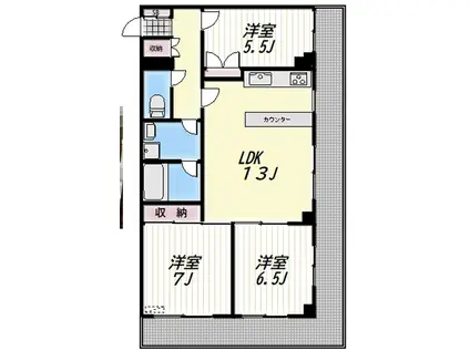 コートハイム横浜(3LDK/4階)の間取り写真