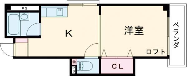 プチプルージュ(1DK/4階)の間取り写真
