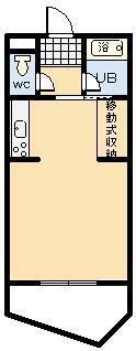 リバーレーン(1DK/3階)の間取り写真