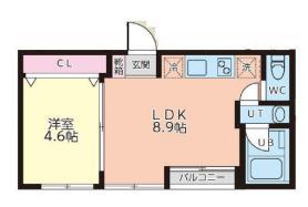 BASECAMP 浜田山 ベースキャンプ浜田山(1LDK/4階)の間取り写真