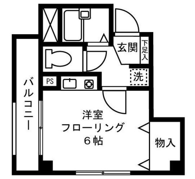 ロイヤルヒルズ忠生(ワンルーム/1階)の間取り写真