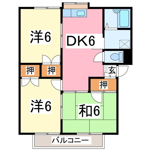レジデンス東太田(3DK/2階)の間取り写真