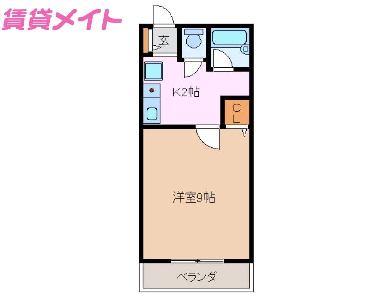 リブェール桜(1K/3階)の間取り写真