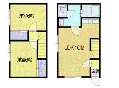ゴールドヒル(2LDK/1階)の間取り写真