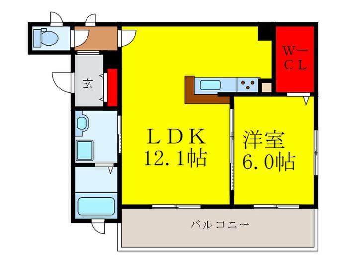 マ・メゾン新大阪(1LDK/2階)の間取り写真