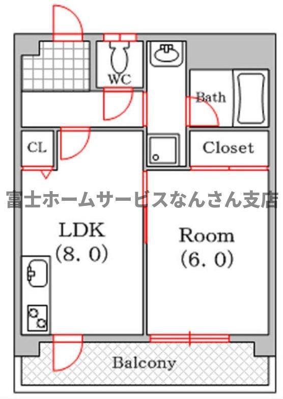 レジデンスみゆき(1LDK/4階)の間取り写真