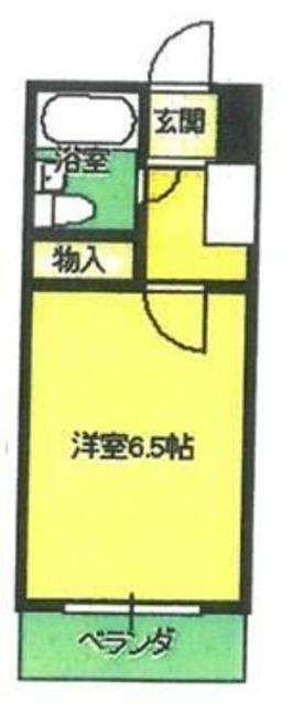 滝山ロイヤルコーポ(ワンルーム/2階)の間取り写真