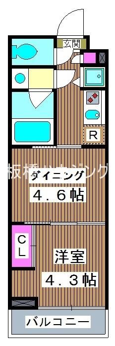 ガーラ・ヴィスタ新板橋(2K/1階)の間取り写真