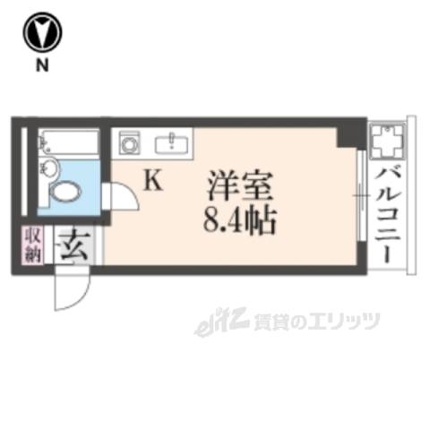 ヴェルディゴ(1K/2階)の間取り写真