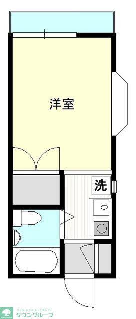 ハツカリコーポ(ワンルーム/2階)の間取り写真